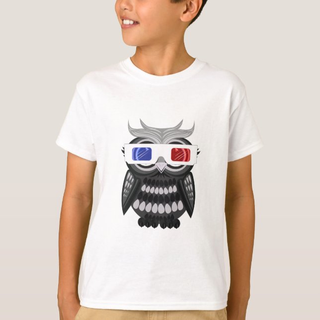 Owl - 3D Glasses T-Shirt (Front)