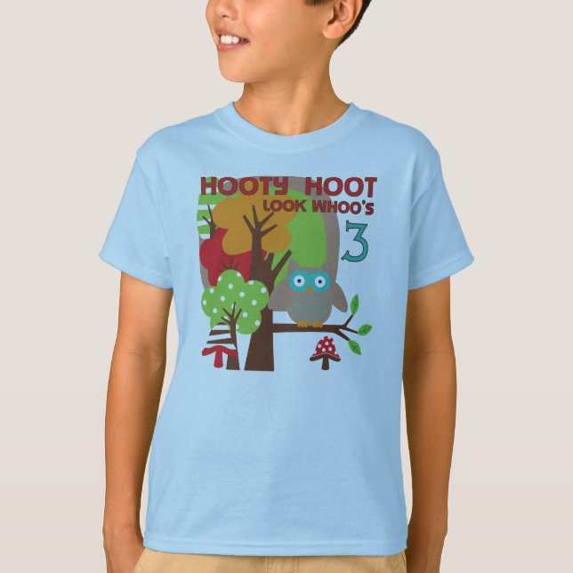 Owl 3rd Birthday T-shirts and Gifts (Front)