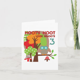 Owl 3rd Birthday T-shirts and Gifts Card