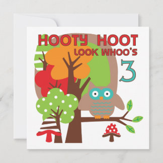 Owl 3rd Birthday T-shirts and Gifts Card