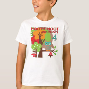 Owl 4th Birthday T shirts and Gifts