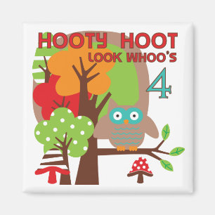 Owl 4th Birthday T shirts and Gifts Magnet