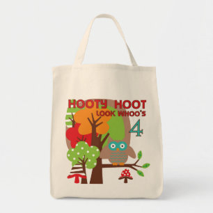 Owl 4th Birthday T shirts and Gifts Tote Bag