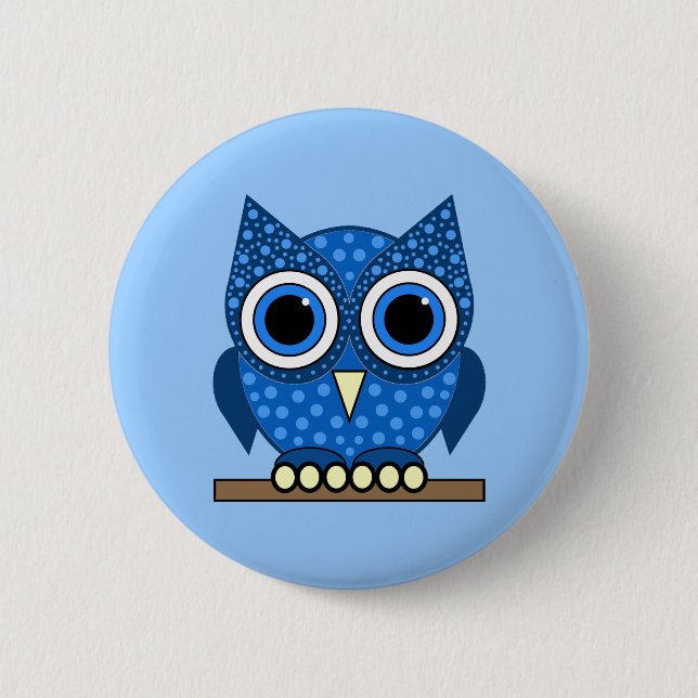 owl 6 cm round badge (Front)