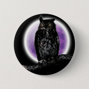 Owl 6 Cm Round Badge