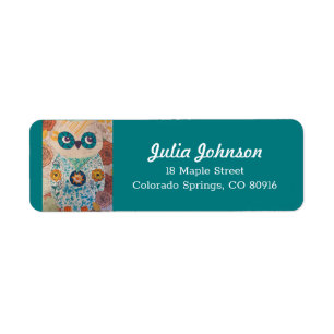 Owl Address Labels, Owl Return Address Personalise