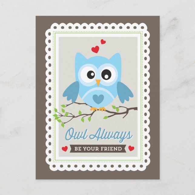 Owl Always! by Origami Prints Valentine Postcard (Front)