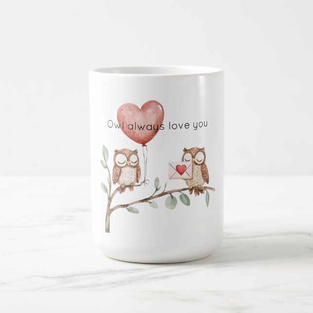 Owl Always Love you Heart Balloon Coffee Mug (Center)