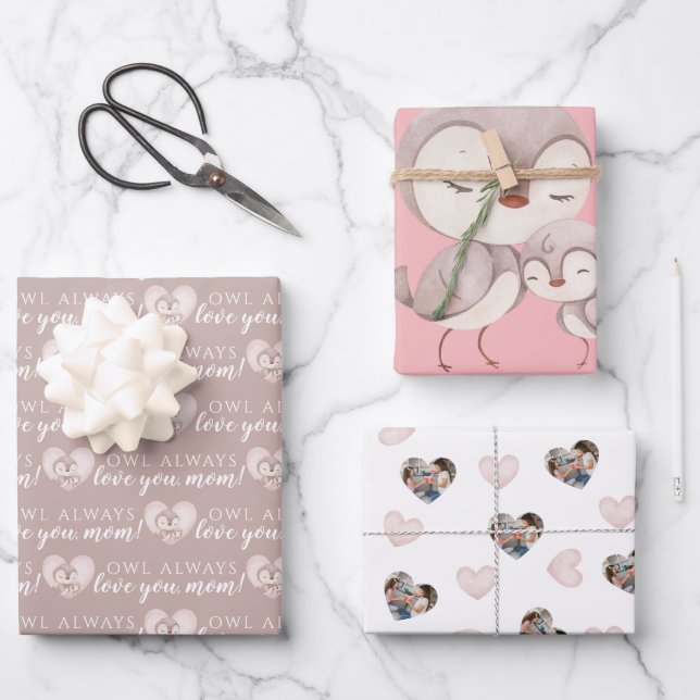 Owl Always Love You Mum Wrapping Paper Sheets (Front)