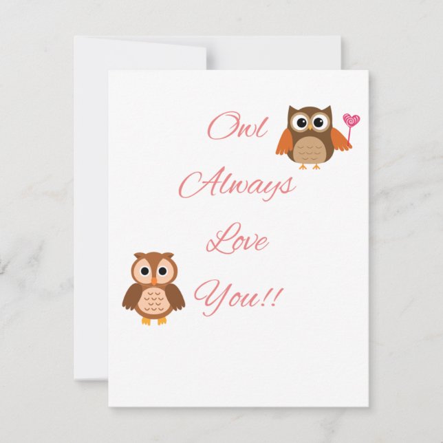 "Owl Always Love You" notecard (Front)