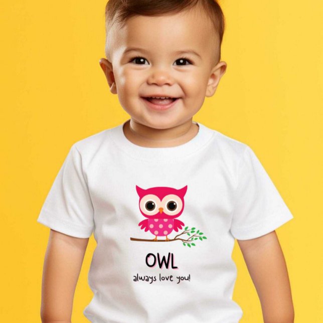 Owl Always Love you Print Modern White Baby Tshirt (Creator Uploaded)