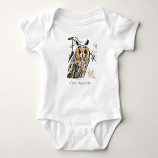 Owl among pines  baby bodysuit