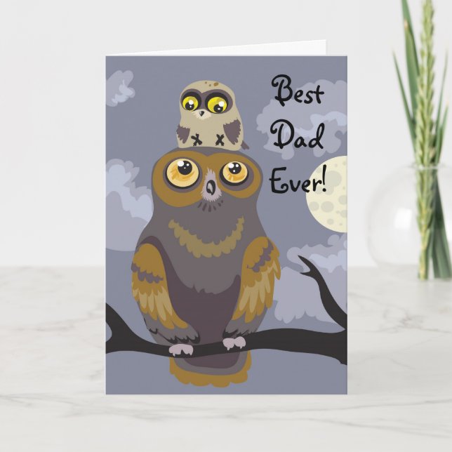 Owl and Baby Father's Day Card (Front)