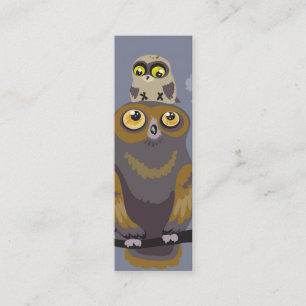 Owl and Baby Owl Bookmark Mini Business Card