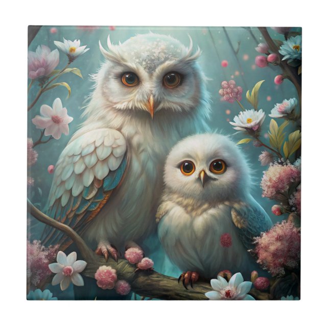 Owl and Baby Tile (Front)
