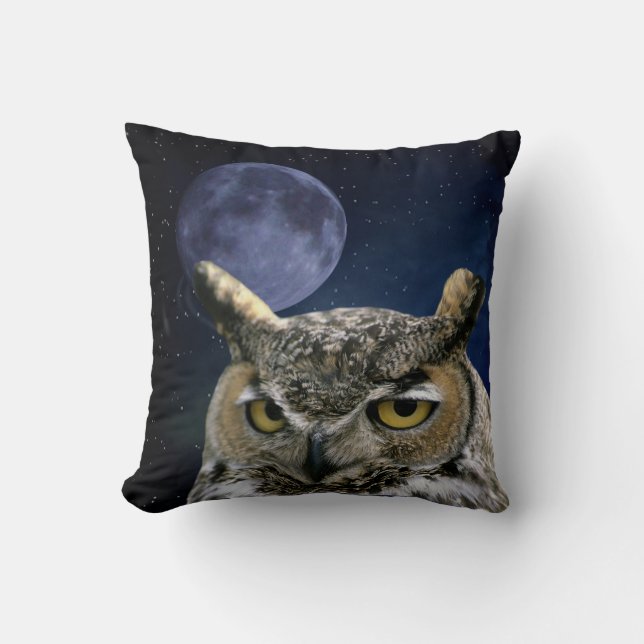 Owl and Blue Moon Cushion (Front)