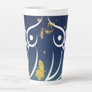 Owl and Butterflies Latte Mug