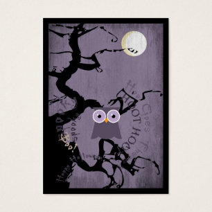 Owl and Creepy Gnarled Tree for Halloween