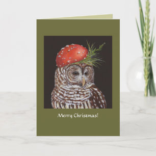 owl and dove Christmas card