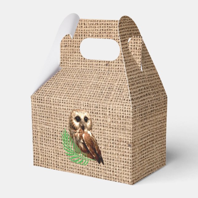 Owl and Fern Favour Box (Front Side)