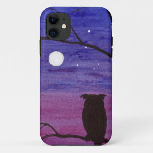 Owl and Full Moon Case-Mate iPhone Case