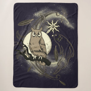 Owl and ghost sherpa blanket