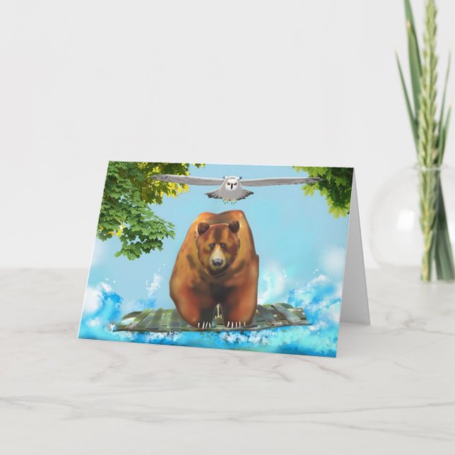 Owl and Grizzle Bear Card (Front)