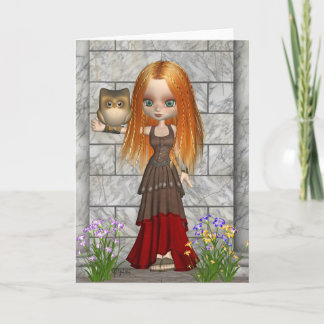 Owl and Handmaiden Greeting Card