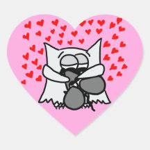 Owl and Mouse Hugging Sticker