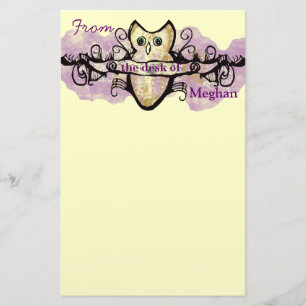 Owl and music bars stationery