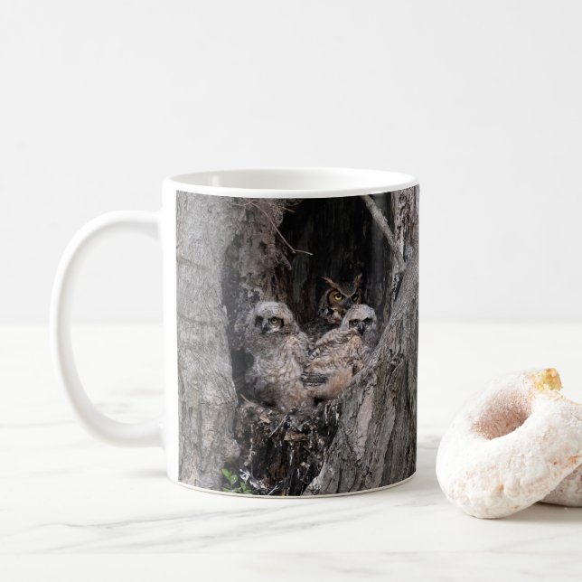 Owl and Owlets Coffee Mug (With Donut)