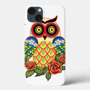 Owl and Roses Mexican style iPhone 13 Case