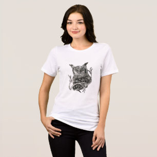 Owl and tree branch Tri-Blend shirt