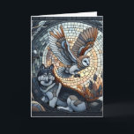 Owl and Wolf Mosaic Ai Art | Happy Birthday Card<br><div class="desc">Birthday card that can be personalised on the inside. Beautiful depiction of a mosaic collage with a wolf and owl in front of the moon.</div>