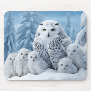 Owl Animal Family Wandering Nature Out Mouse Pad