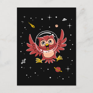 Owl Animals In Space Postcard