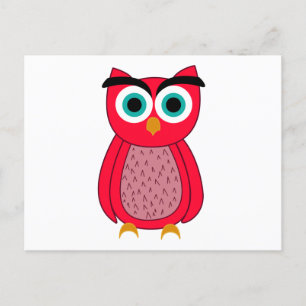 Owl announcement postcard