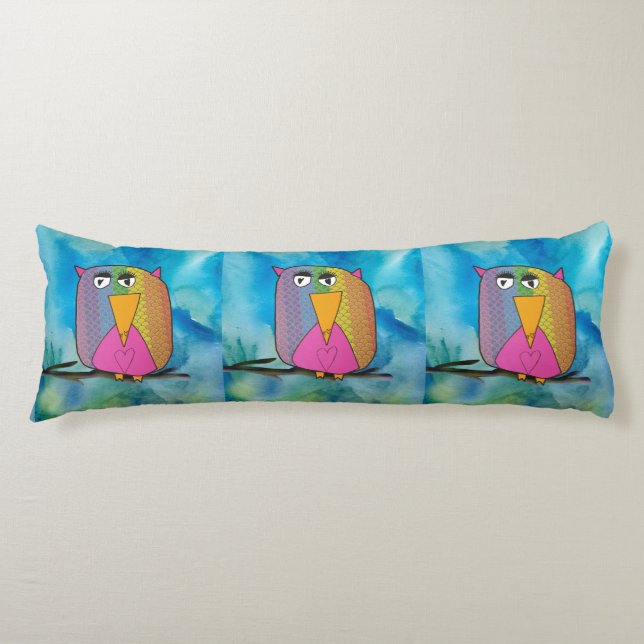 Owl "Art by Kids" Body Cushion (Front)