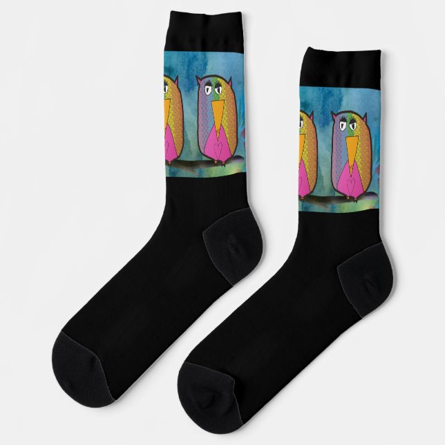 Owl "Art by Kids" Socks (Left)