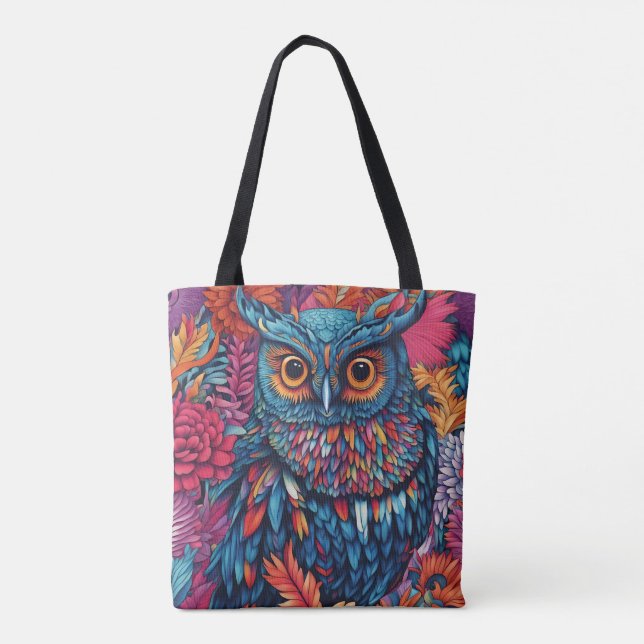 Owl Art Drawing  Tote Bag (Back)