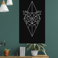 Owl art geometric design animal modern abstract