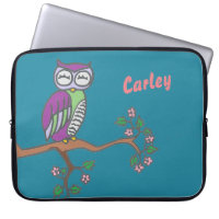 Owl Art Night Blue Personalised