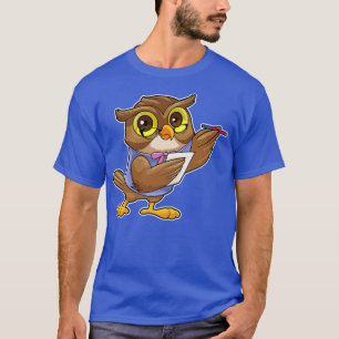 Owl as Secretary with Ballpoint pen Note T-Shirt