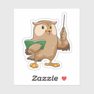 Owl as Teacher with Book & Pointer