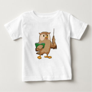 Owl as Teacher with Book & Pointer Baby T-Shirt