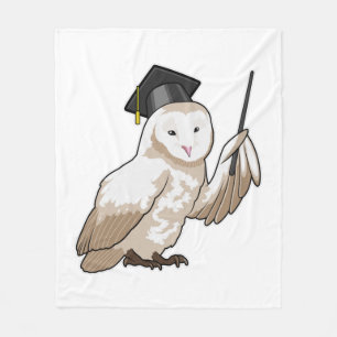 Owl as Teacher with Pointer Fleece Blanket