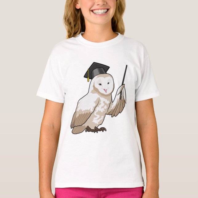 Owl as Teacher with Pointer T-Shirt (Front)