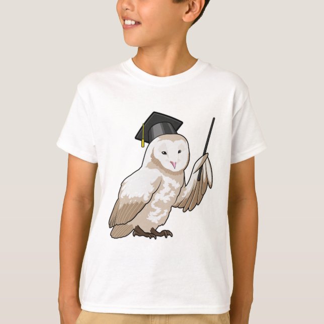 Owl as Teacher with Pointer T-Shirt (Front)