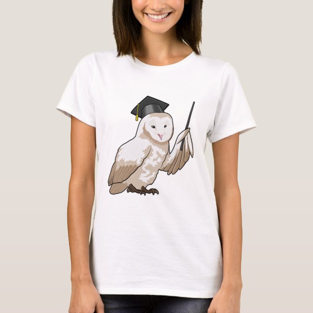 Owl as Teacher with Pointer T-Shirt (Front)