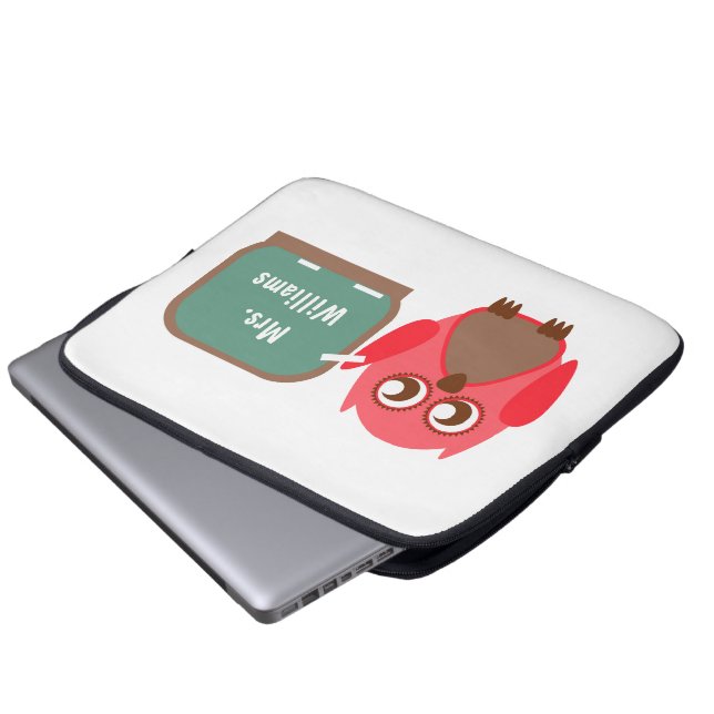 Owl At Chalkboard Electronics Bag For Teachers (Front Bottom)